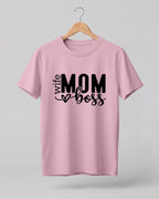 Wife Mom Boss typography graphic half sleeve t-shirt for women