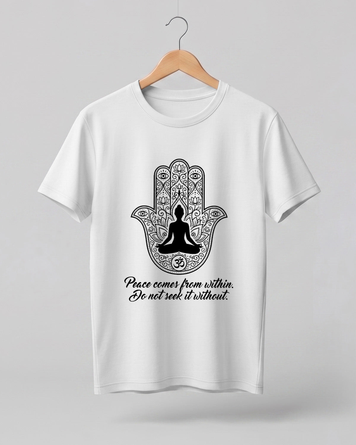 Hamsa Hand Meditation Cotton Half Sleeve T-Shirt