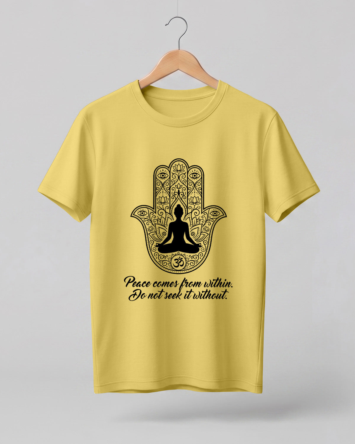 Hamsa Hand Meditation Cotton Half Sleeve T-Shirt