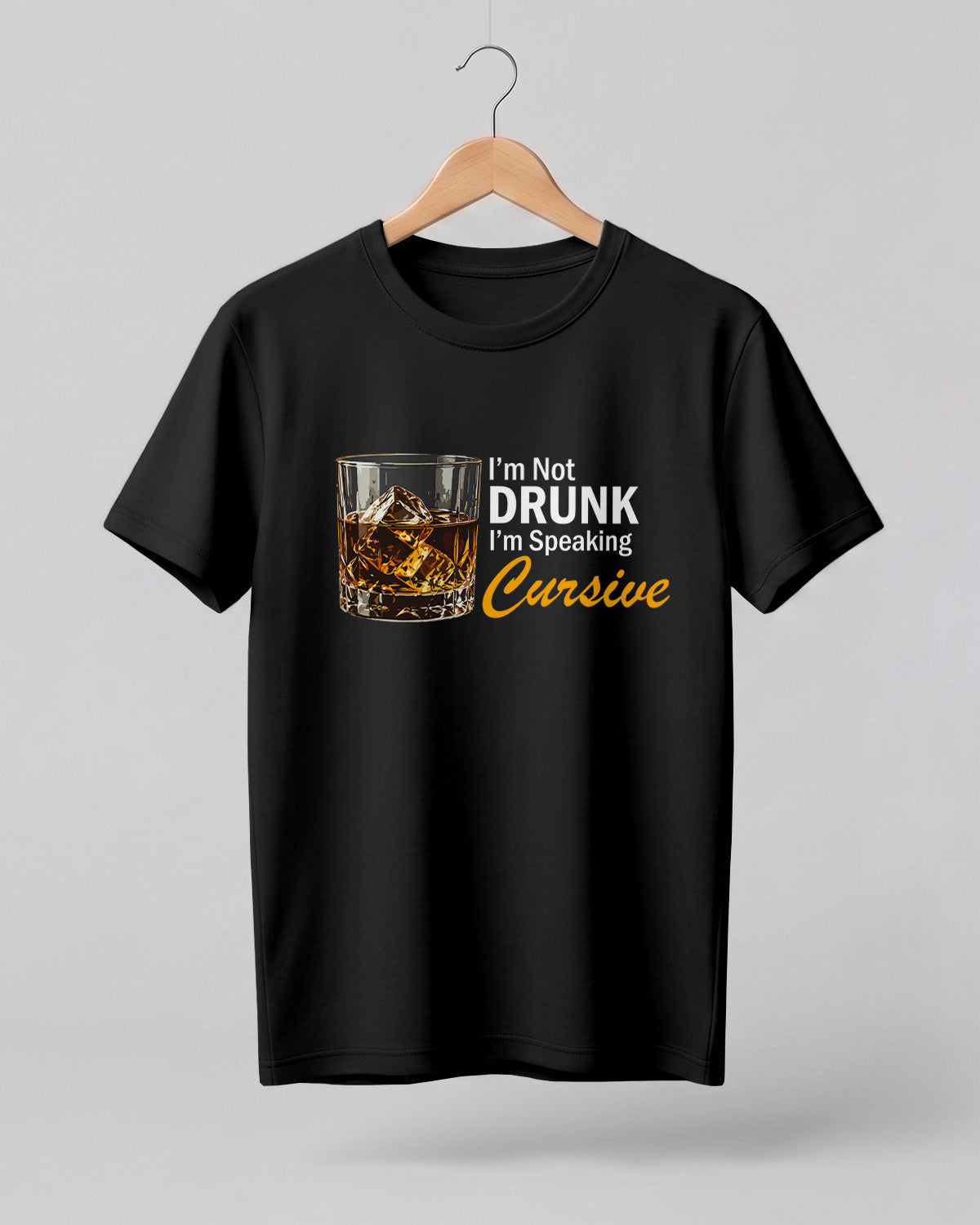 Speaking Cursive Whiskey Half Sleeve T-Shirt
