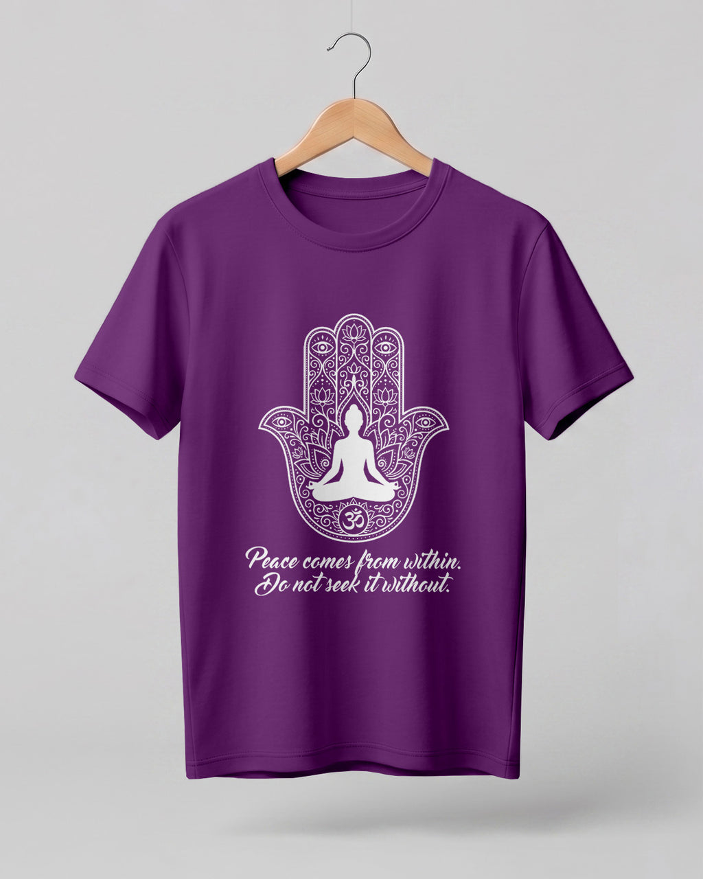 Hamsa Hand Meditation Cotton Half Sleeve T-Shirt