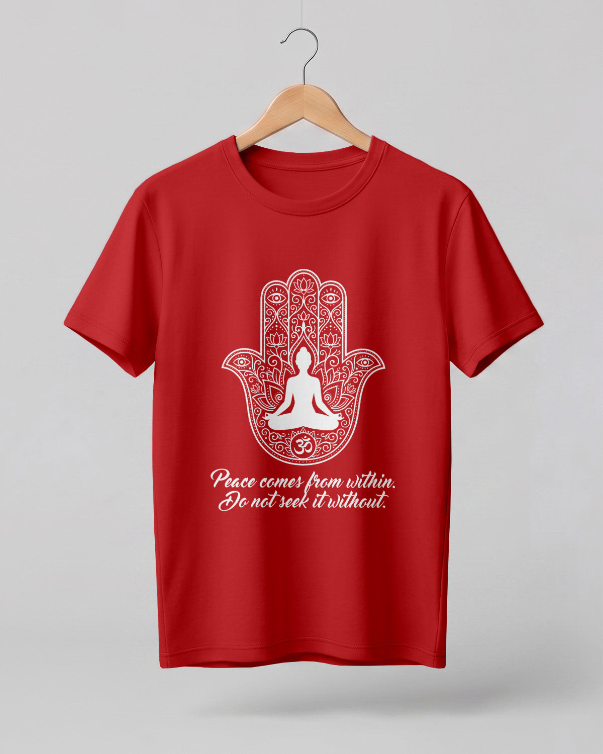 Hamsa Hand Meditation Cotton Half Sleeve T-Shirt