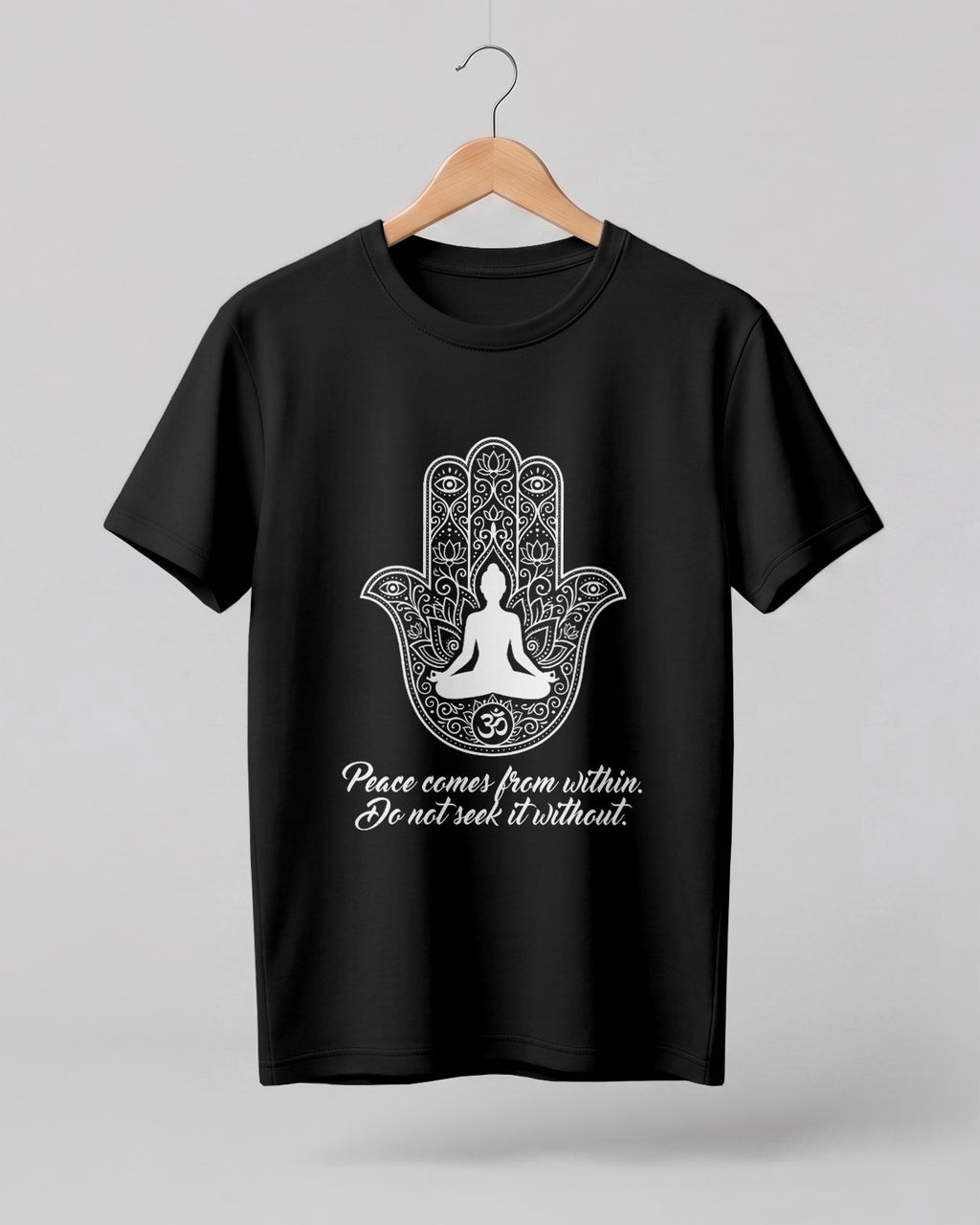 Hamsa Hand Meditation Cotton Half Sleeve T-Shirt