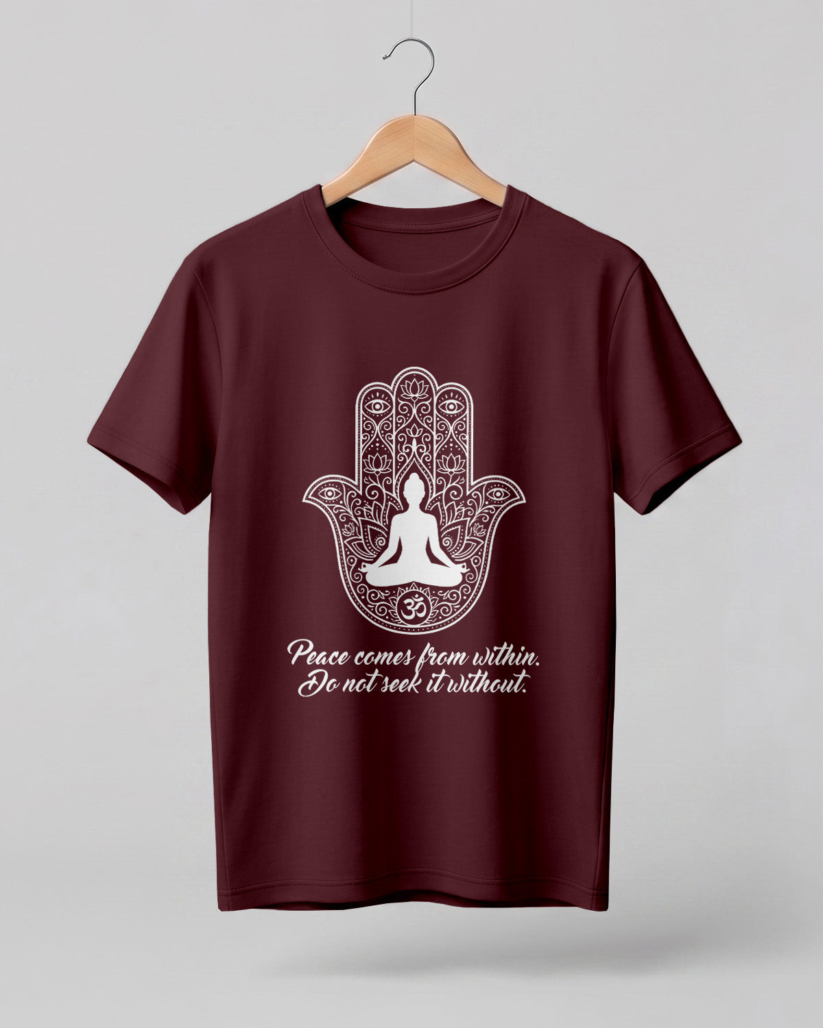 Hamsa Hand Meditation Cotton Half Sleeve T-Shirt
