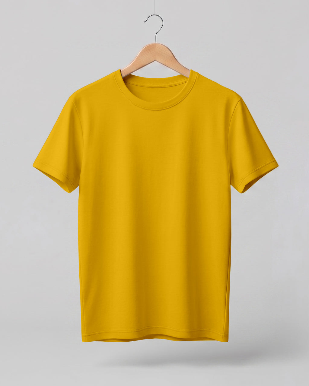 Golden Yellow Plain Half Sleeve T-Shirt