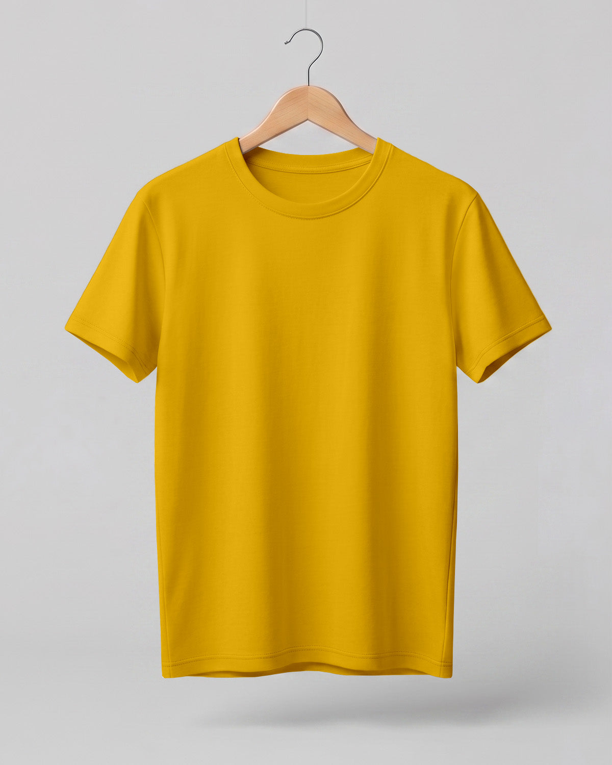 Golden Yellow Plain Half Sleeve T-Shirt