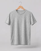 Gray Melange Plain Half Sleeve T-Shirt