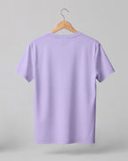 Lavender plain half sleeve round neck t-shirt made from premium cotton, 180 GSM red label yarn, biowashed for softness and durability.