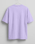 Lavender oversized plain half sleeve round neck t-shirt made from premium cotton 180 GSM red label yarn, biowashed for softness.