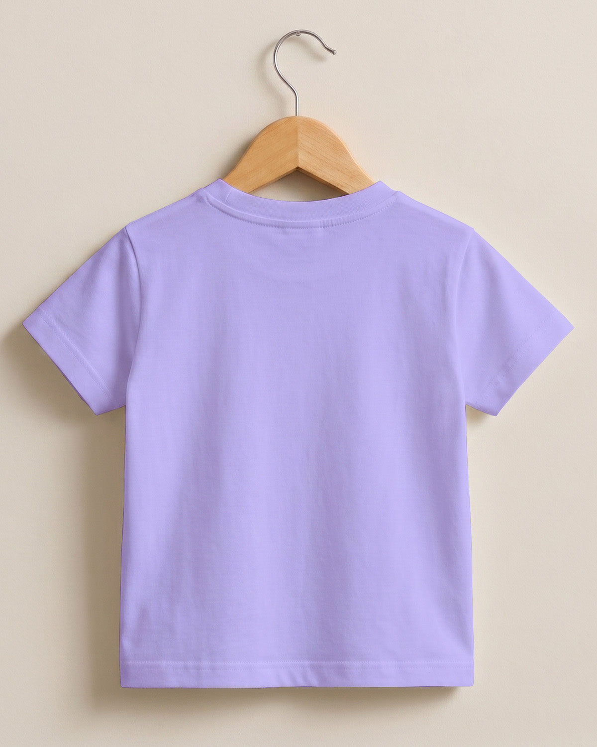 Lavender Plain Cotton Kids Half Sleeve T-Shirt