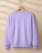 Lavender plain solid sweatshirt regular fit made from 320 GSM cotton fleece, bio‑washed & pre‑shrunk, with derby ribbed hem & cuffs.