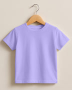 Lavender Plain Cotton Kids Half Sleeve T-Shirt