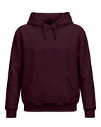 Maroon plain solid regular hoodie made from premium cotton fleece, 320 GSM, bio-washed and pre-shrunk for softness.