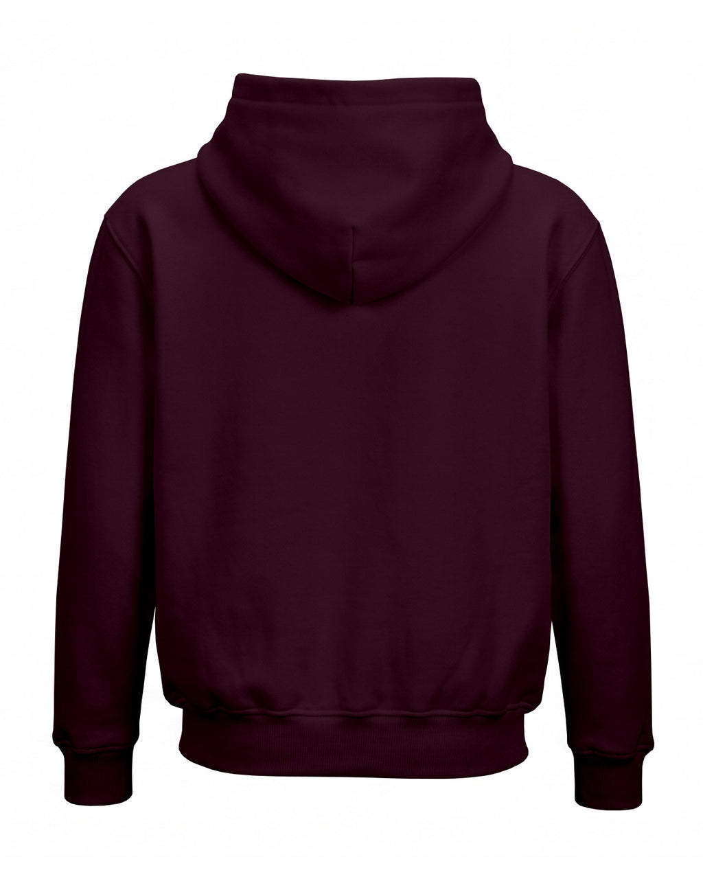 Maroon plain solid regular hoodie made from premium cotton fleece, 320 GSM, bio-washed and pre-shrunk for softness.