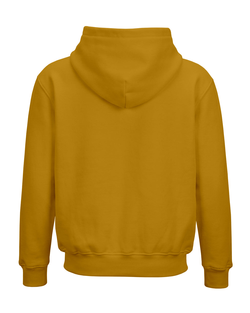 Mustard Yellow plain solid regular hoodie made from premium cotton fleece, 320 GSM, bio-washed and pre-shrunk for softness and durability.