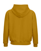 Mustard Yellow plain solid regular hoodie made from premium cotton fleece, 320 GSM, bio-washed and pre-shrunk for softness and durability.
