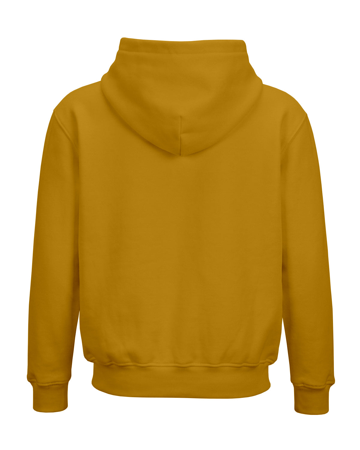 Mustard Yellow plain solid regular hoodie made from premium cotton fleece, 320 GSM, bio-washed and pre-shrunk for softness and durability.