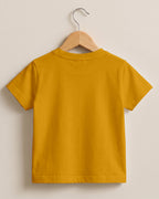 Golden Yellow Plain Cotton Kids Half Sleeve T-Shirt