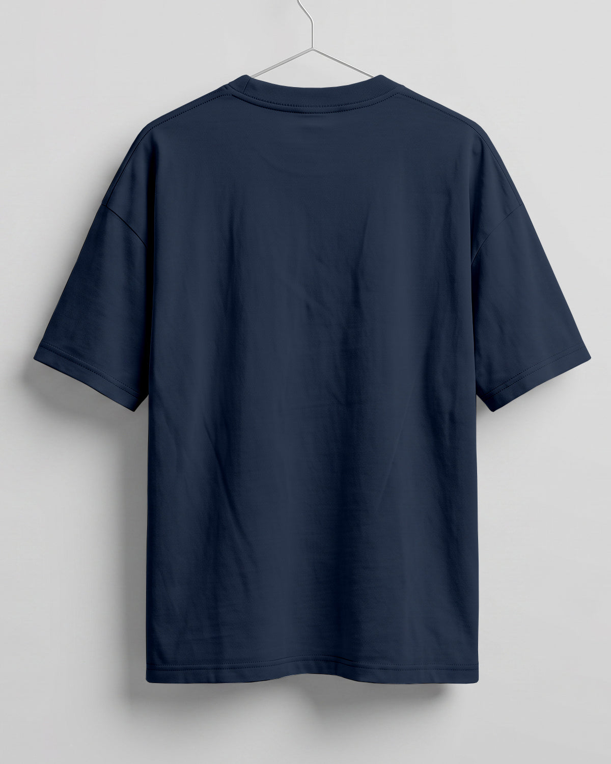 Navy Blue oversized plain half sleeve round neck t-shirt made from premium cotton 180 GSM red label yarn, biowashed for softness.