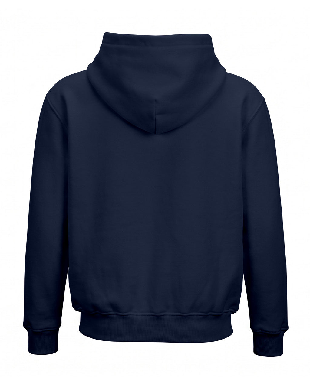 Navy Blue plain solid regular hoodie made from premium cotton fleece, 320 GSM, bio-washed and pre-shrunk for warmth and durability.