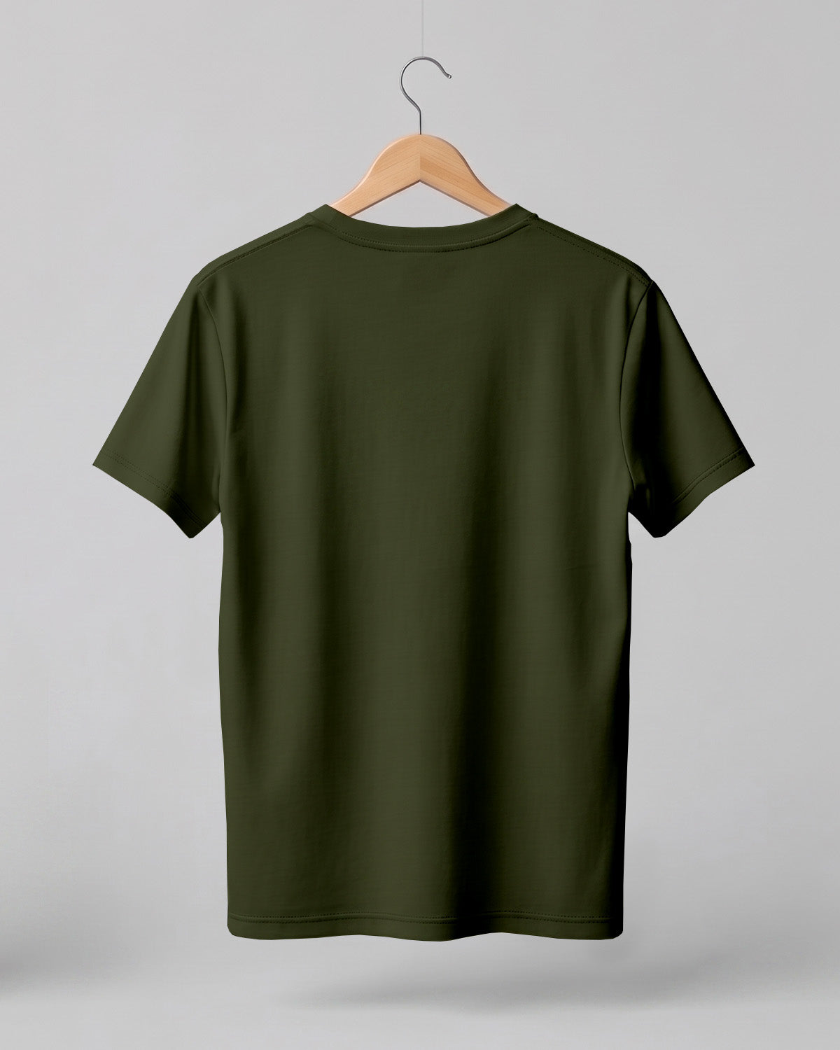 Olive Green Plain Half Sleeve T-Shirt