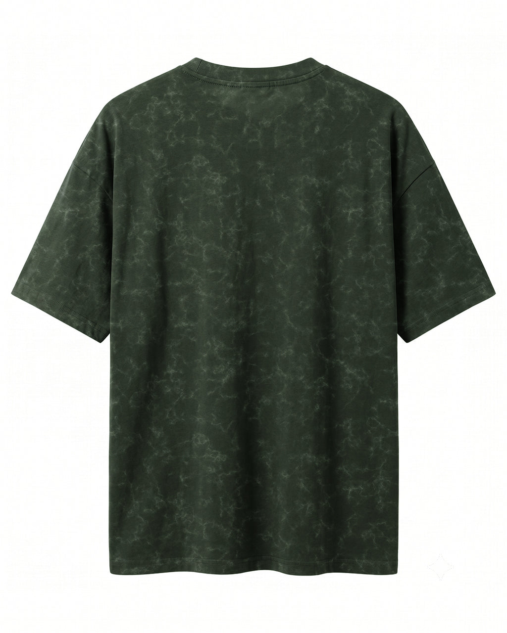 Olive Green oversized acid washed plain half sleeve round neck t-shirt made from premium cotton 220 GSM red label yarn, biowashed for softness.