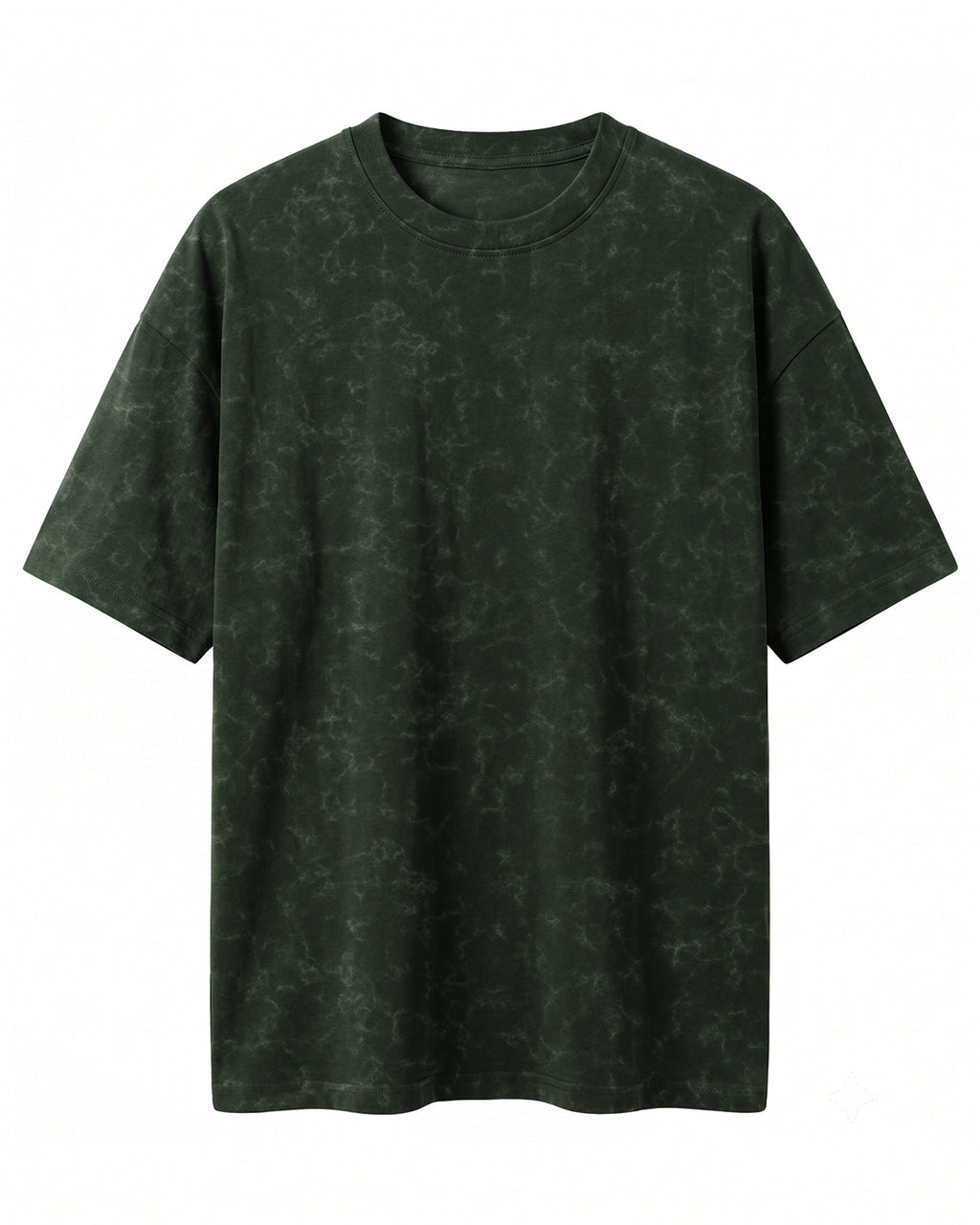 Olive Green oversized acid washed plain half sleeve round neck t-shirt made from premium cotton 220 GSM red label yarn, biowashed for softness.