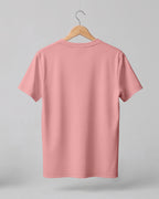 Peach plain half sleeve round neck t-shirt made from premium cotton, 180 GSM red label yarn, biowashed for softness and durability.