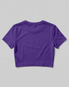 Purple plain crop top made from premium cotton, 180 GSM yarn, biowashed for softness and durability.