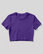 Purple plain crop top made from premium cotton, 180 GSM yarn, biowashed for softness and durability.
