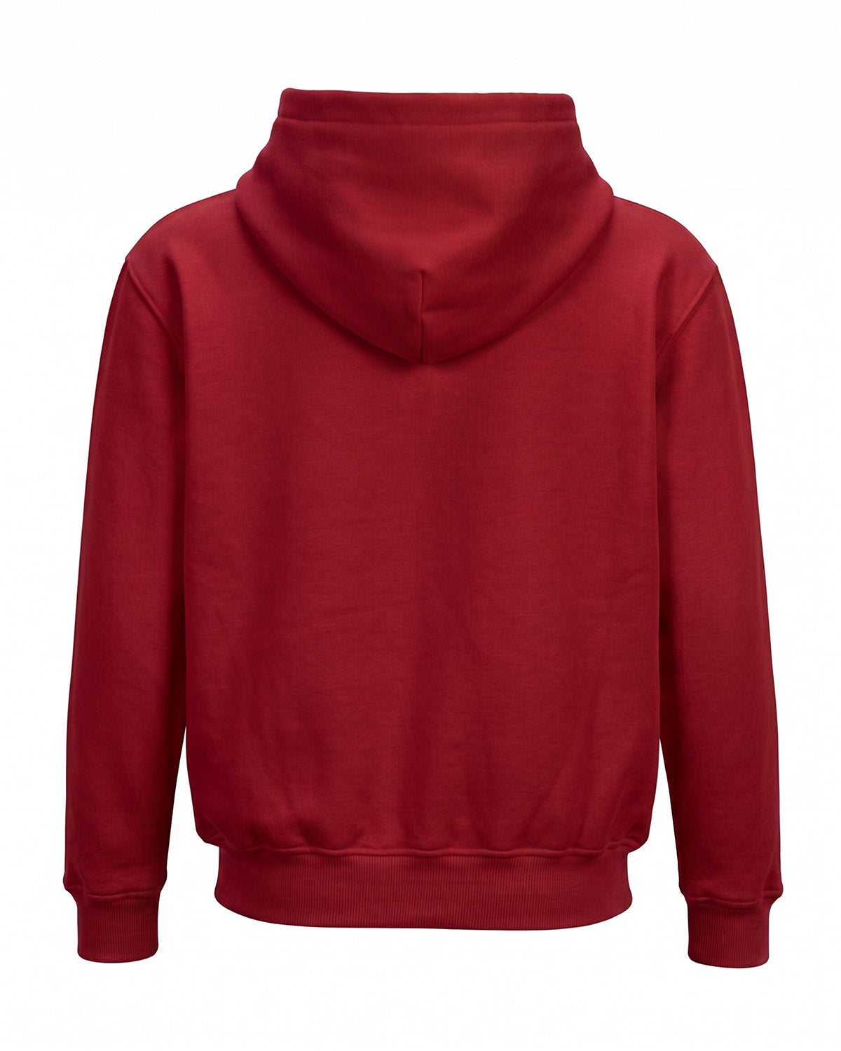 Red plain solid standard fit hoodie made from premium cotton 320 GSM fleece, biowashed and pre-shrunk for softness.