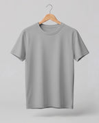Slate Grey plain half sleeve round neck t-shirt made from premium cotton, 180 GSM red label yarn, biowashed for softness and durability.
