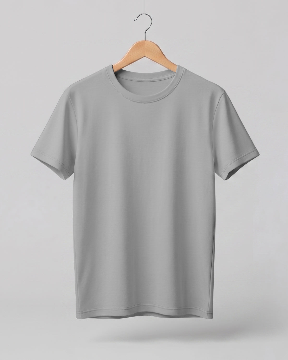 Slate Grey plain half sleeve round neck t-shirt made from premium cotton, 180 GSM red label yarn, biowashed for softness and durability.
