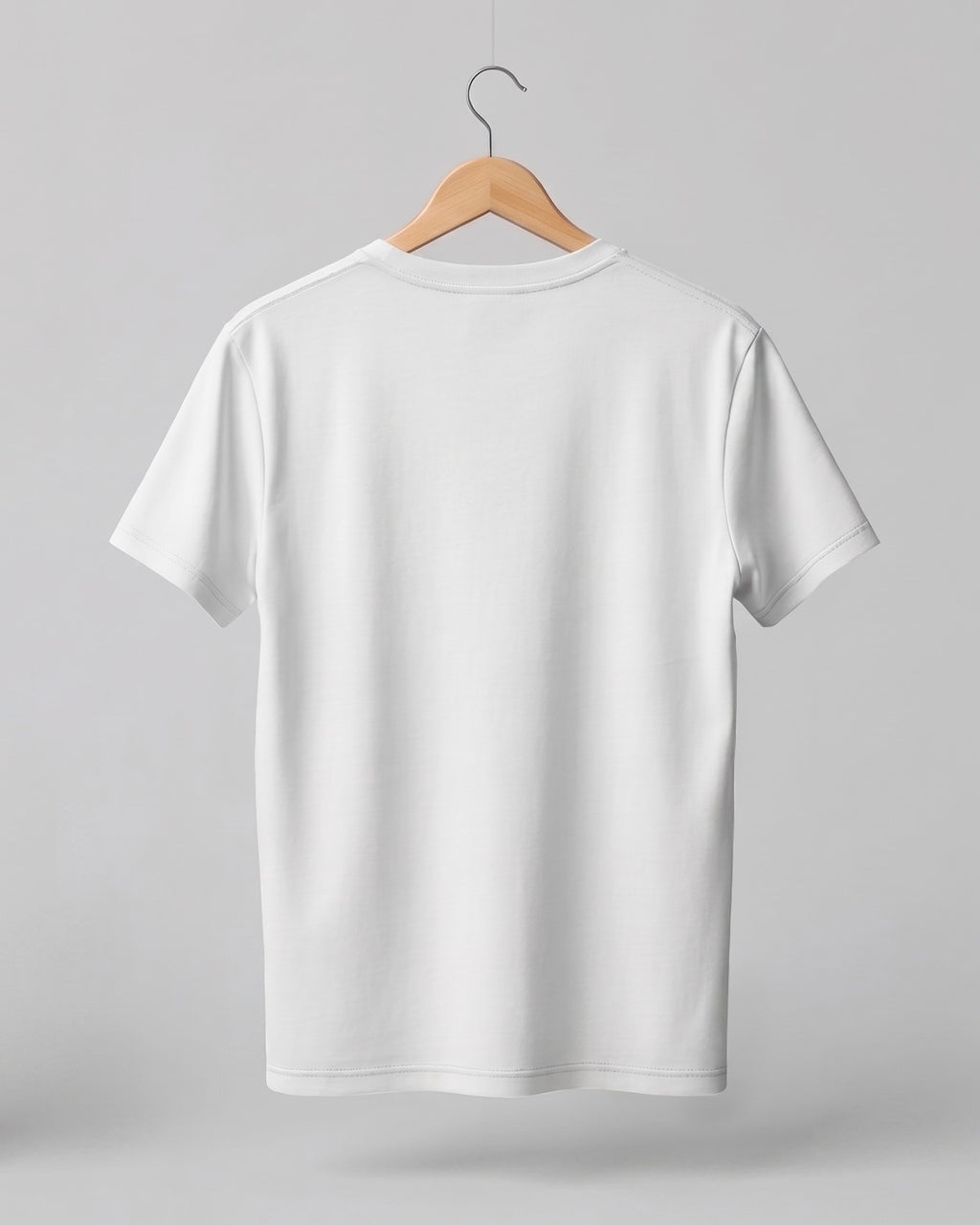 White plain half sleeve round neck t-shirt made from premium cotton, 180 GSM red label yarn, biowashed for softness and durability.