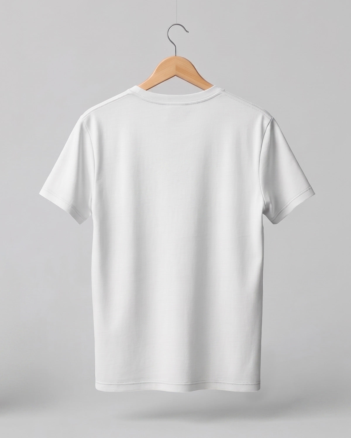 White plain half sleeve round neck t-shirt made from premium cotton, 180 GSM red label yarn, biowashed for softness and durability.