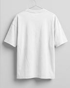 White oversized plain half sleeve round neck t-shirt made from premium cotton 180 GSM red label yarn, biowashed for softness.