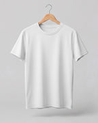 White plain half sleeve round neck t-shirt made from premium cotton, 180 GSM red label yarn, biowashed for softness and durability.